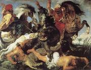 Peter Paul Rubens Hunt on hippopotamus and crocodile Sweden oil painting artist